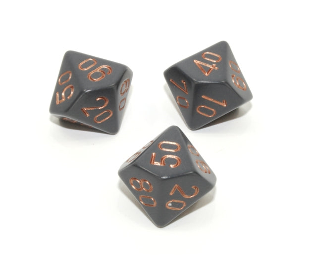 Chessex Polyhedral Dice Set: Opaque (Dark Grey/Copper)