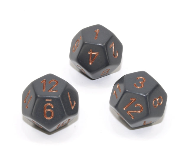 Chessex Polyhedral Dice Set: Opaque (Dark Grey/Copper)