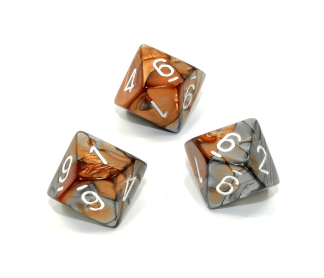 Chessex Polyhedral Dice Set: Gemini (Copper-Steel/White)