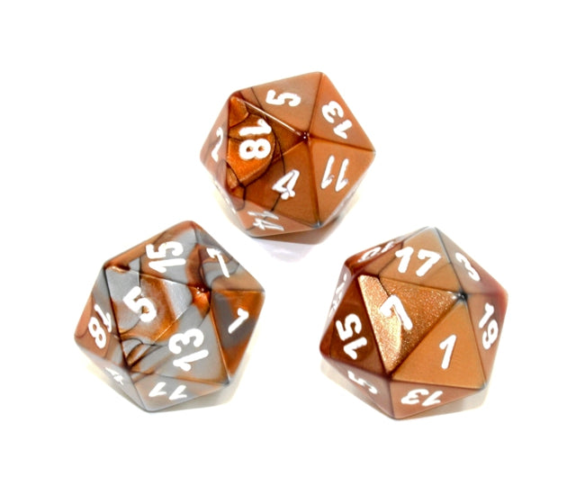 Chessex Polyhedral Dice Set: Gemini (Copper-Steel/White)
