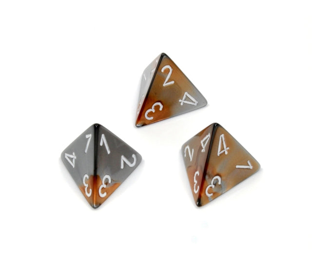 Chessex Polyhedral Dice Set: Gemini (Copper-Steel/White)