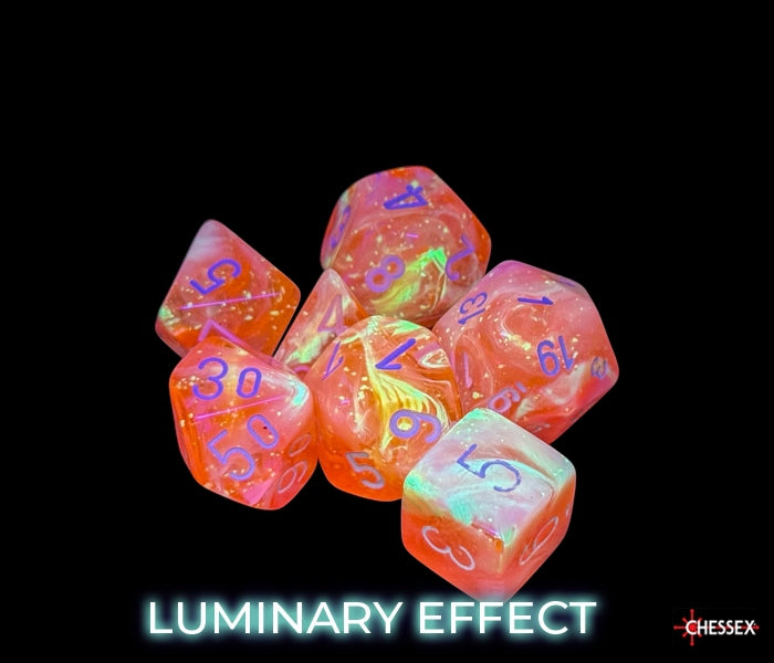 Chessex Polyhedral Dice Set: Festive Luminary (Dahlia/White)