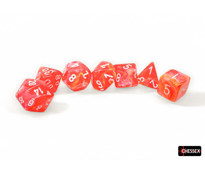 Chessex Polyhedral Dice Set: Festive Luminary (Dahlia/White)