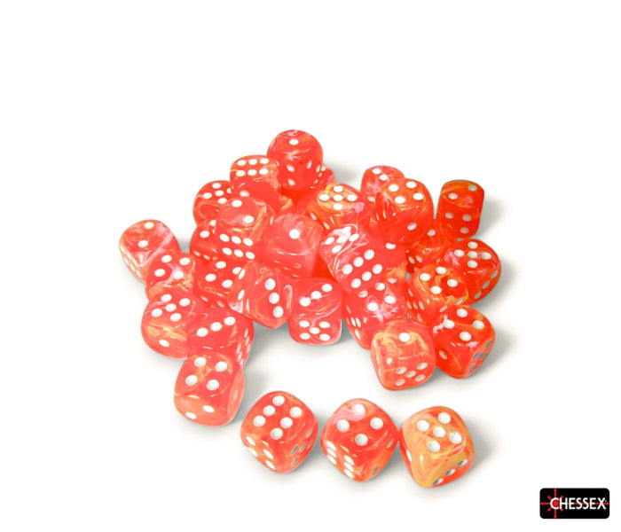 Chessex D6 Dice Brick: Festive Luminary (Dahlia/White)