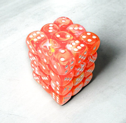 Chessex D6 Dice Brick: Festive Luminary (Dahlia/White)