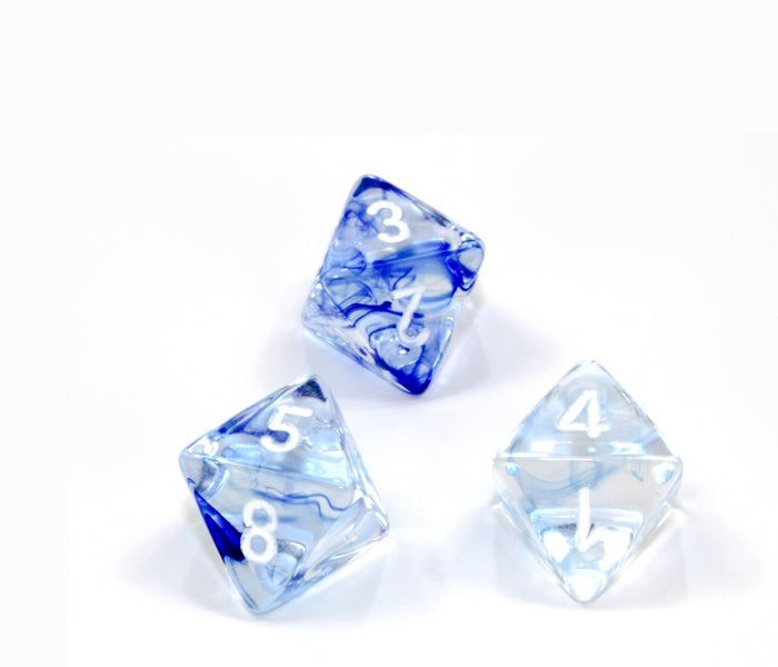 Chessex Polyhedral Dice Set: Nebula (Dark Blue/White)