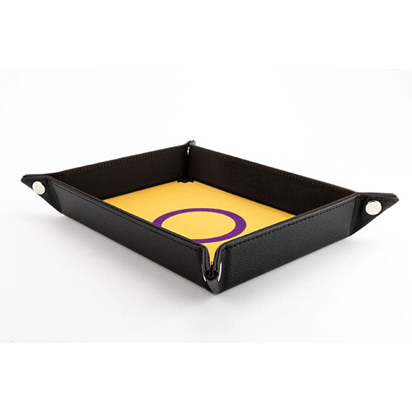 Fanroll Pride Velvet Dice Tray With Leather Backing - Intersex