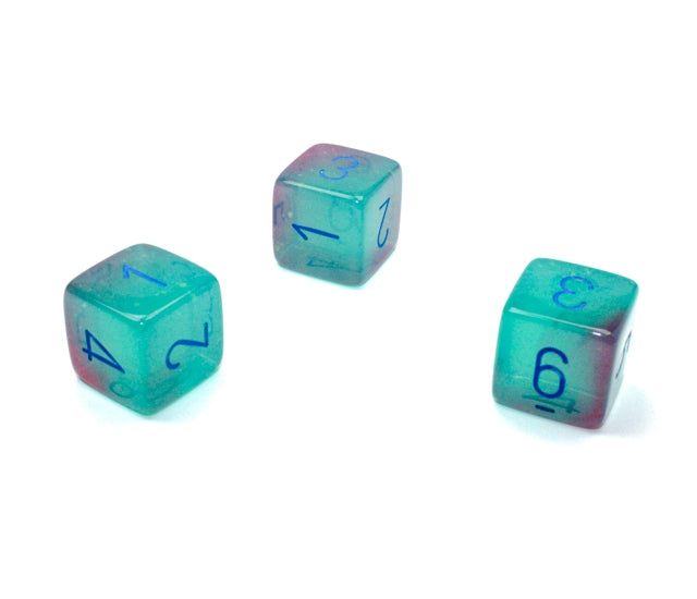 Chessex Polyhedral Dice Set: Gemini Luminary (Gel Green-Pink/Blue)