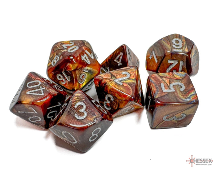 Chessex Polyhedral Dice Set: Lustrous (Gold/Silver)
