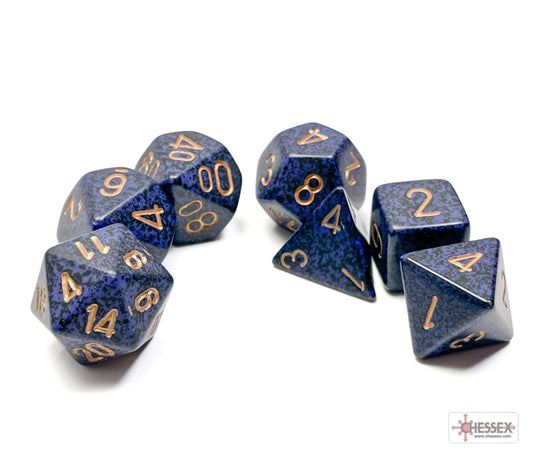 Chessex Polyhedral Dice Set: Speckled (Golden Cobalt)