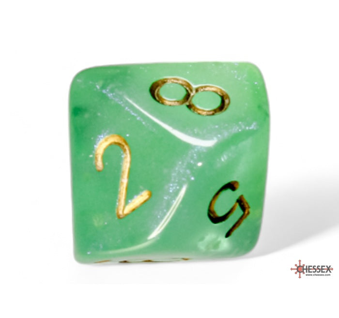 Chessex Polyhedral Dice Set: Borealis Luminary (Light Green/Gold)