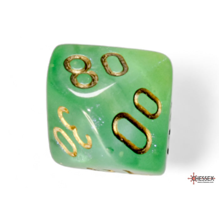 Chessex Polyhedral Dice Set: Borealis Luminary (Light Green/Gold)