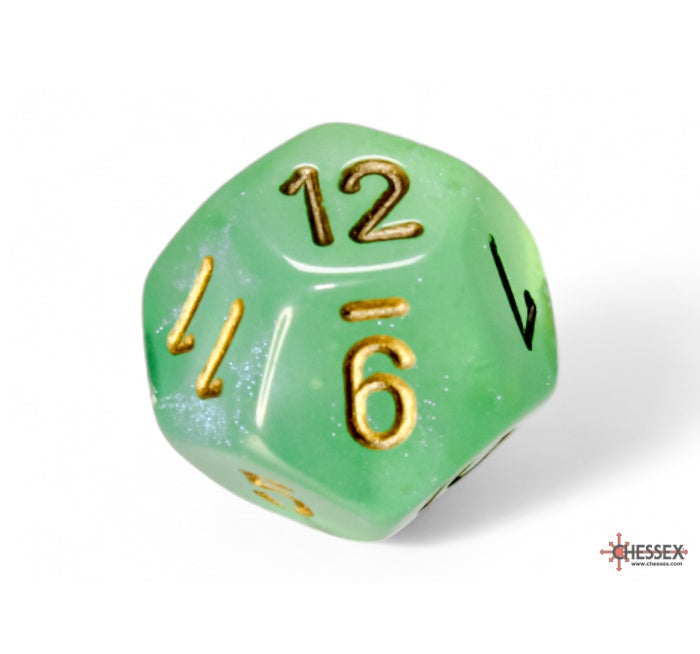 Chessex Polyhedral Dice Set: Borealis Luminary (Light Green/Gold)