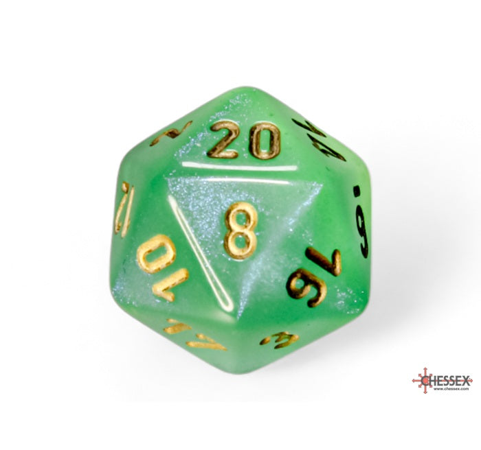 Chessex Polyhedral Dice Set: Borealis Luminary (Light Green/Gold)
