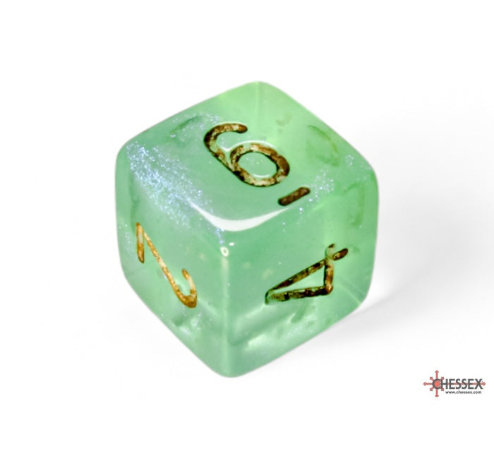 Chessex Polyhedral Dice Set: Borealis Luminary (Light Green/Gold)