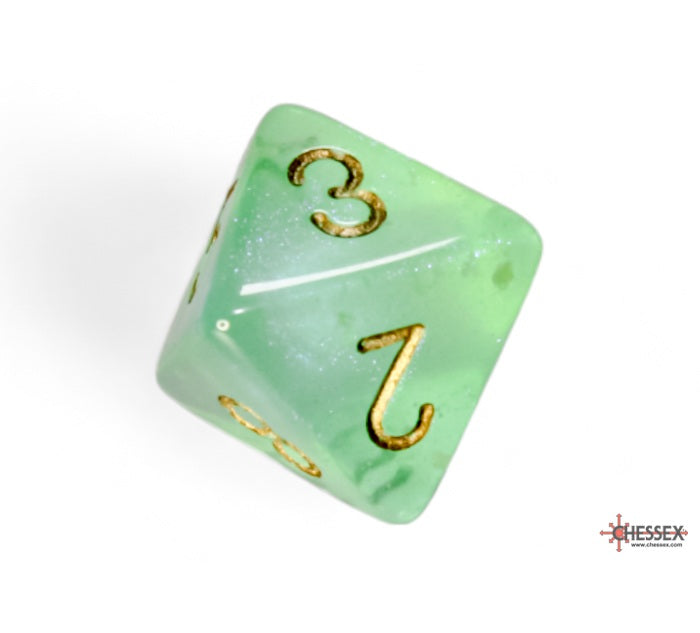 Chessex Polyhedral Dice Set: Borealis Luminary (Light Green/Gold)