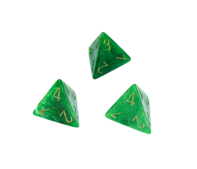 Chessex Polyhedral Dice Set: Vortex (Green/Gold)