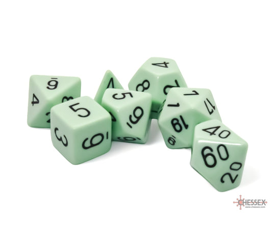 Chessex Polyhedral Dice Set: Opaque (Pastel Green/Black)