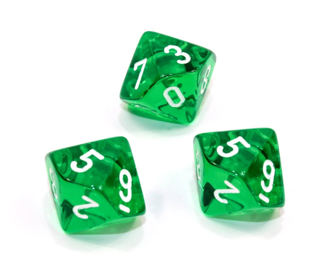 Chessex Polyhedral Dice Set: Translucent (Green/White)