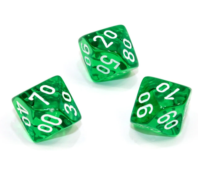 Chessex Polyhedral Dice Set: Translucent (Green/White)
