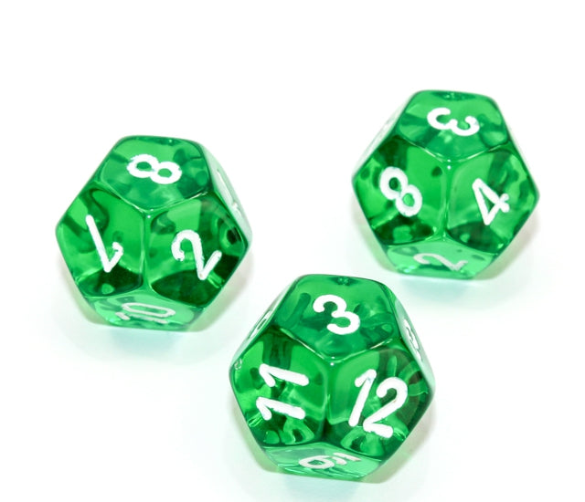 Chessex Polyhedral Dice Set: Translucent (Green/White)