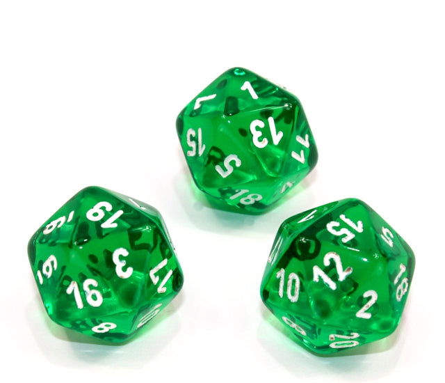 Chessex Polyhedral Dice Set: Translucent (Green/White)