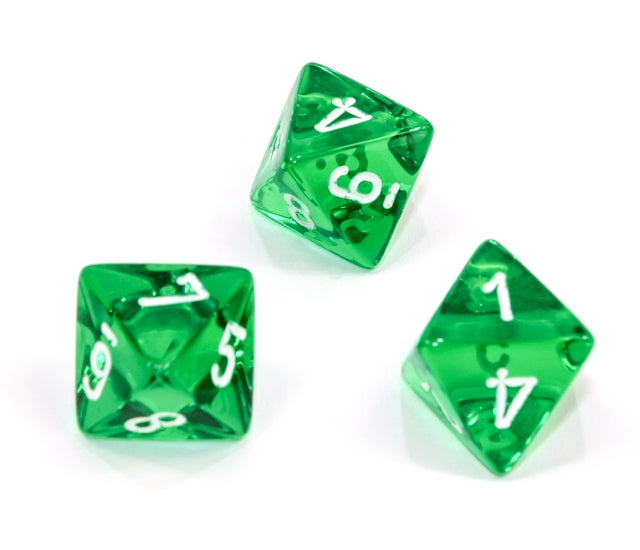 Chessex Polyhedral Dice Set: Translucent (Green/White)