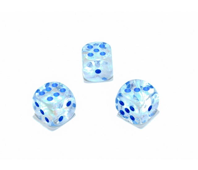 Chessex D6 Dice Brick: Borealis Luminary (Icicle/Light Blue)