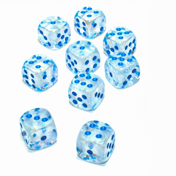 Chessex D6 Dice Brick: Borealis Luminary (Icicle/Light Blue)