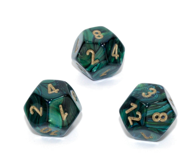 Chessex Polyhedral Dice Set: Scarab (Jade/Gold)