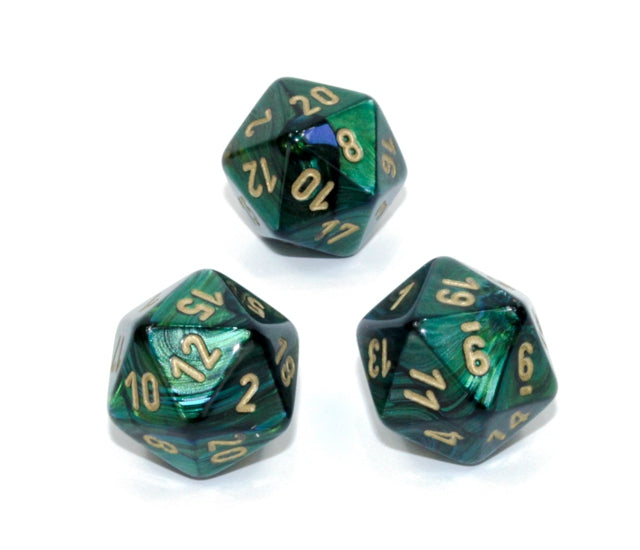 Chessex Polyhedral Dice Set: Scarab (Jade/Gold)