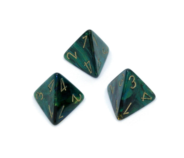 Chessex Polyhedral Dice Set: Scarab (Jade/Gold)