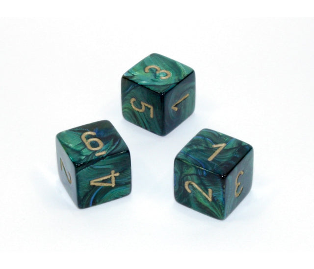 Chessex Polyhedral Dice Set: Scarab (Jade/Gold)