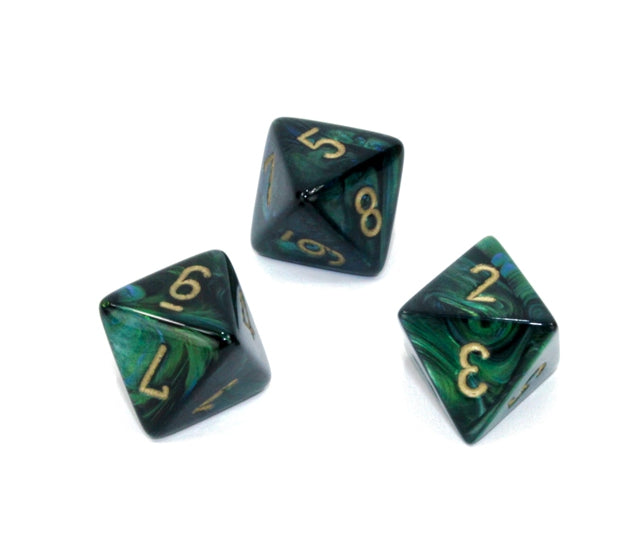 Chessex Polyhedral Dice Set: Scarab (Jade/Gold)