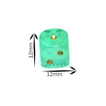 Chessex D6 Dice Brick: Borealis Luminary (Light Green/Gold)
