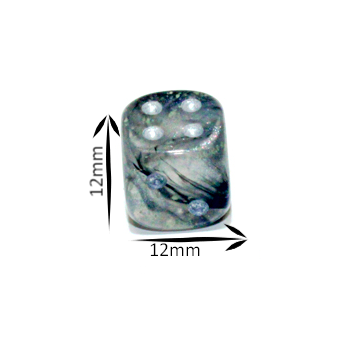 Chessex D6 Dice Brick: Borealis Luminary (Light Smoke/Silver)