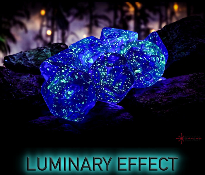 Chessex Polyhedral Dice Set: Nebula Luminary (Nocturnal/Blue)