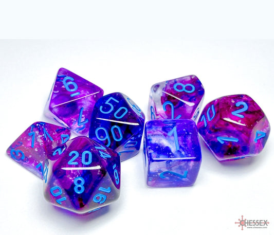 Chessex Polyhedral Dice Set: Nebula Luminary (Nocturnal/Blue)