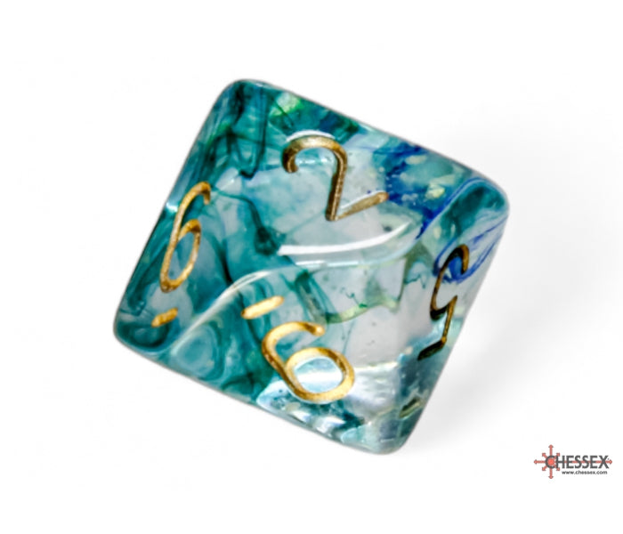 Chessex Polyhedral Dice Set: Nebula Luminary (Oceanic/Gold)