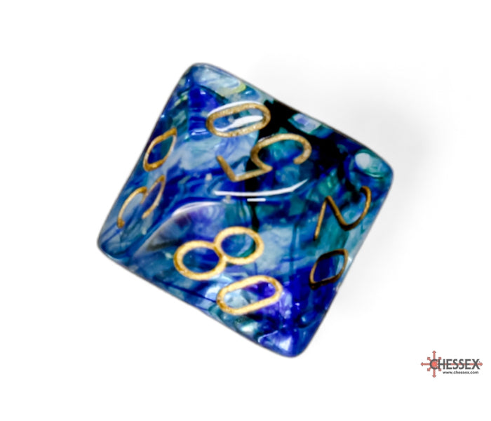 Chessex Polyhedral Dice Set: Nebula Luminary (Oceanic/Gold)