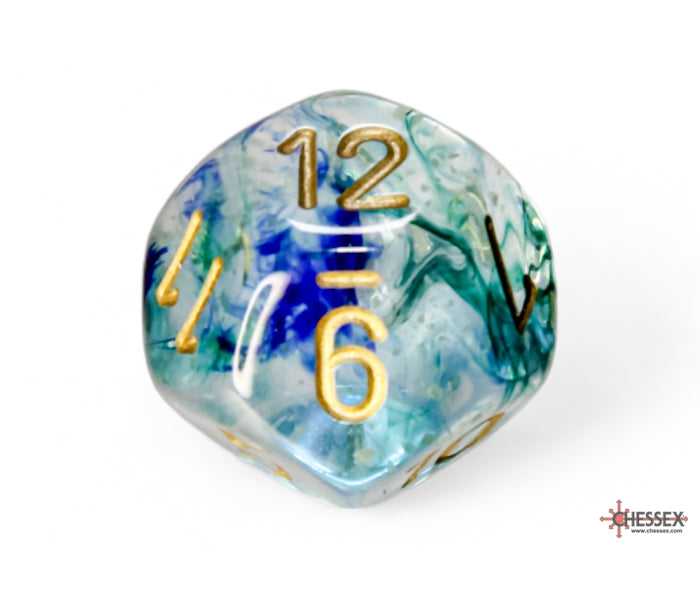 Chessex Polyhedral Dice Set: Nebula Luminary (Oceanic/Gold)
