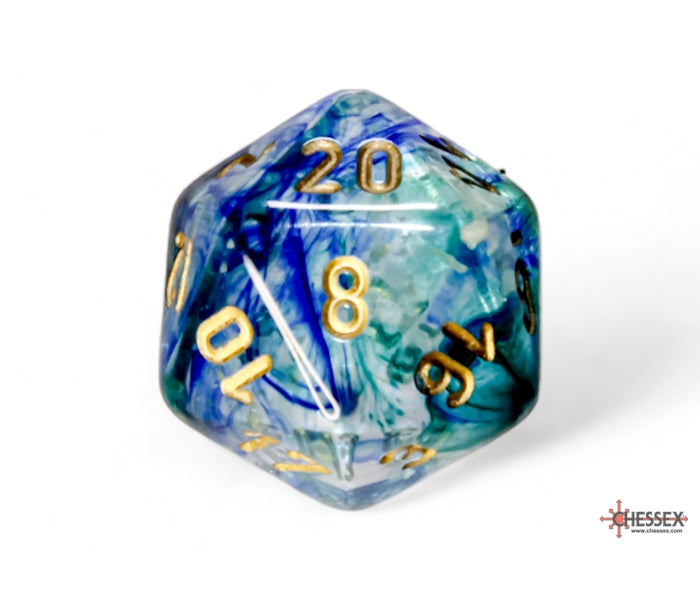 Chessex Polyhedral Dice Set: Nebula Luminary (Oceanic/Gold)