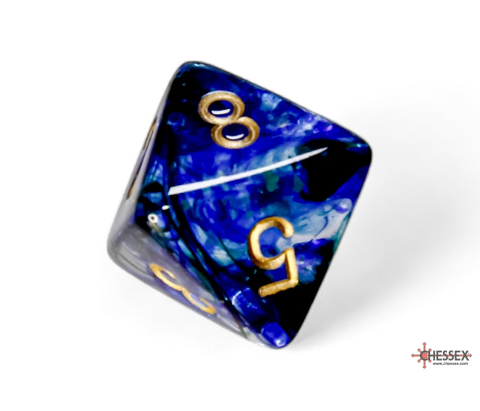 Chessex Polyhedral Dice Set: Nebula Luminary (Oceanic/Gold)