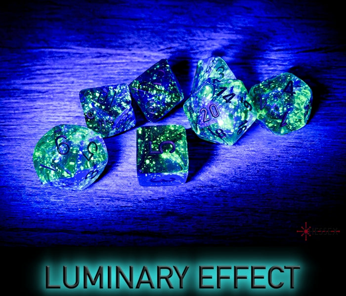 Chessex Polyhedral Dice Set: Nebula Luminary (Oceanic/Gold)