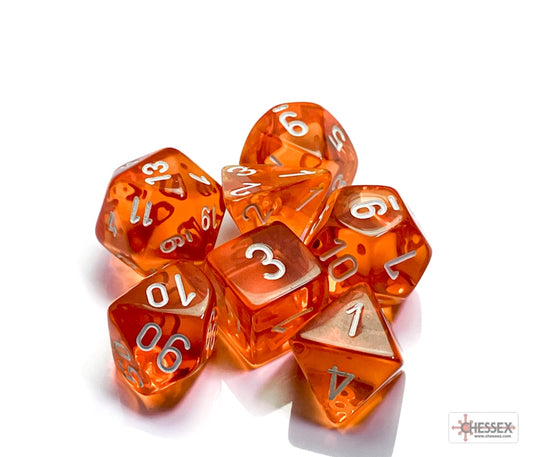 Chessex Polyhedral Dice Set: Translucent (Orange/White)