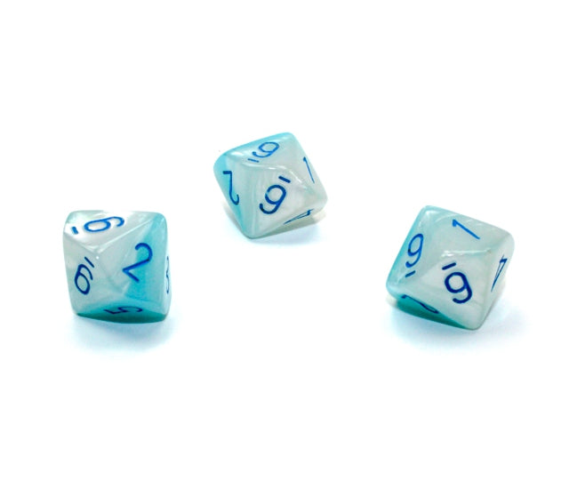 Chessex Polyhedral Dice Set: Gemini Luminary (Pearl Turquoise-White/Blue)