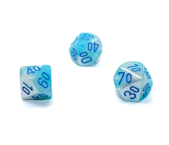 Chessex Polyhedral Dice Set: Gemini Luminary (Pearl Turquoise-White/Blue)
