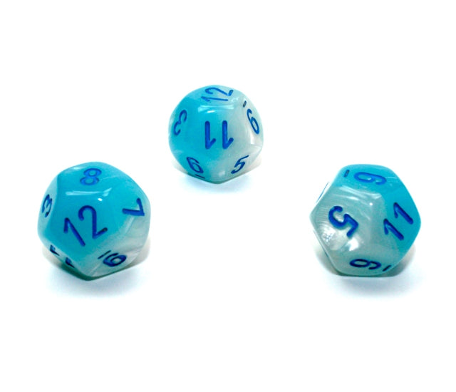 Chessex Polyhedral Dice Set: Gemini Luminary (Pearl Turquoise-White/Blue)