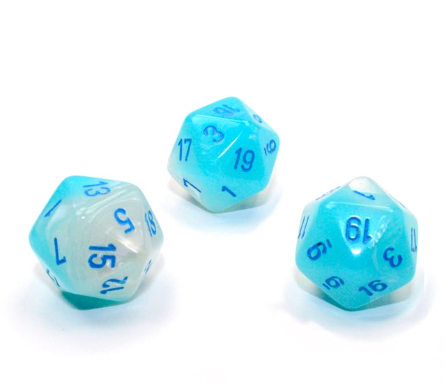 Chessex Polyhedral Dice Set: Gemini Luminary (Pearl Turquoise-White/Blue)