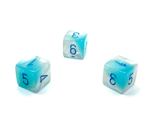 Chessex Polyhedral Dice Set: Gemini Luminary (Pearl Turquoise-White/Blue)